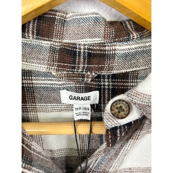 Garage Plaid‎ Flannel Shirt Long Sleeve Button Up Casual Top Women's XS - Picture 3 of 9